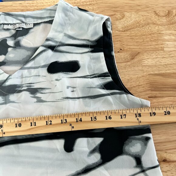 Bryn‎ Walker Abstract Print Shift Tunic Dress Size S Sheer Artsy Lagenlook - Picture 11 of 12